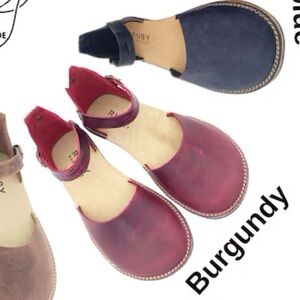 Ruby Burgundy Leather Barefoot Grounding Shoes Maryjanes Sandal